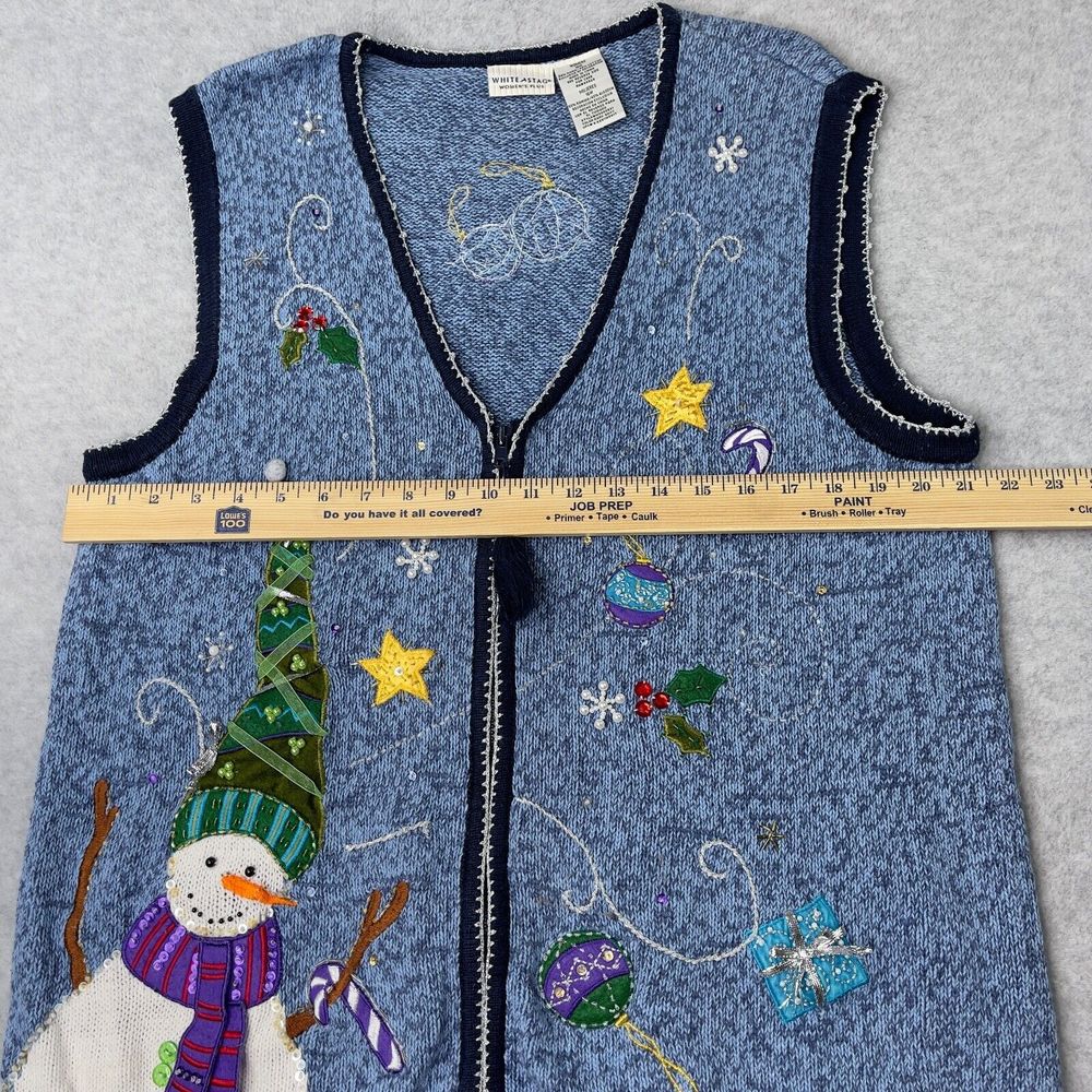 White Stag Snowman Vest Womens Plus 16W Winter Christmas Top - Picture 5 of 11